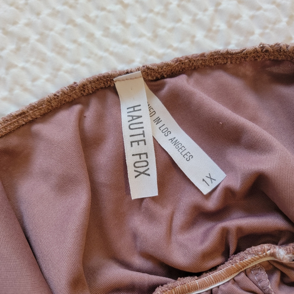 Haute Fox Mauve Lacy Spaghetti Strap Top SZ Xl - Picture 6 of 6